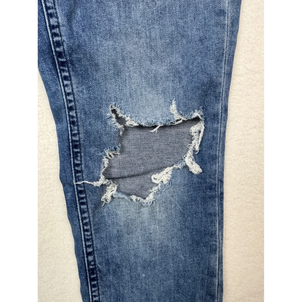 Free People OB754010R Distressed Skinny‎ Jeans 27R Blue Ripped Knees NWT